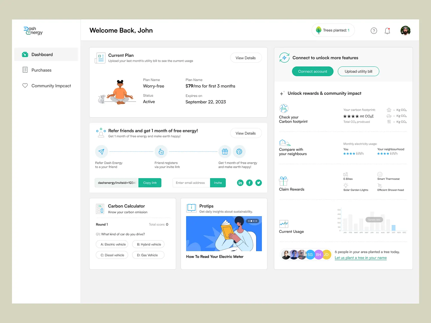 Customer Dashboard for Dash Energy